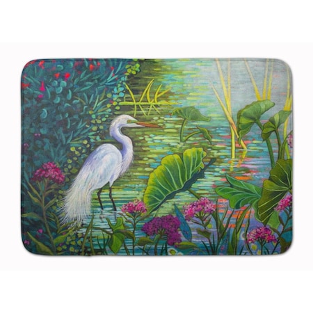 Carolines Treasures 19 x 27 in. Testing the Waters Heron Machine Washable Memory Foam Mat PPD3023RUG